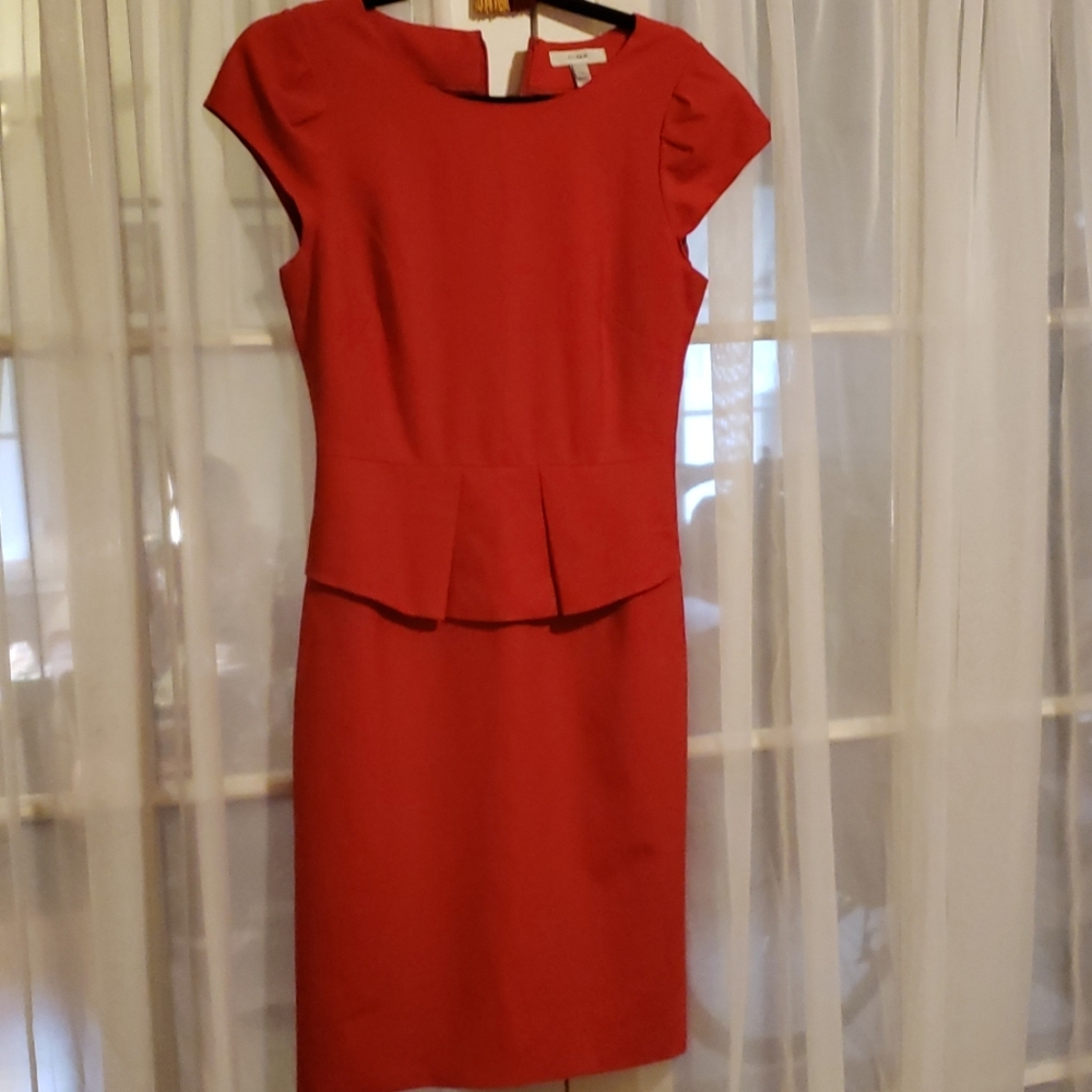 J crew red peplum dress